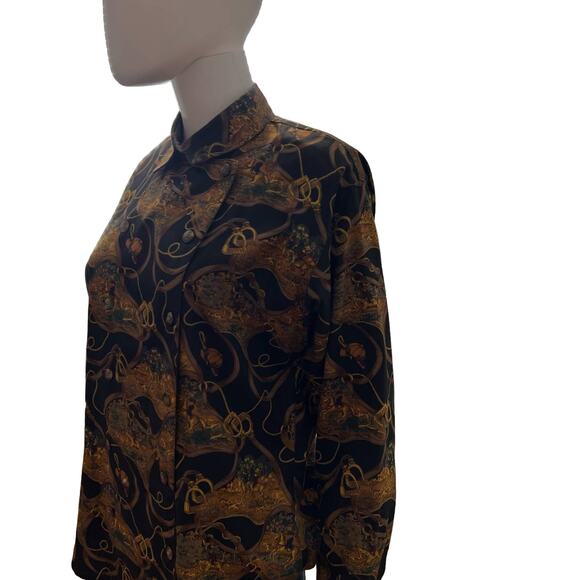 Vintage Alexander Campbell Equestrian Horse Double Breasted Button-Down, US 8 - Picture 4 of 7